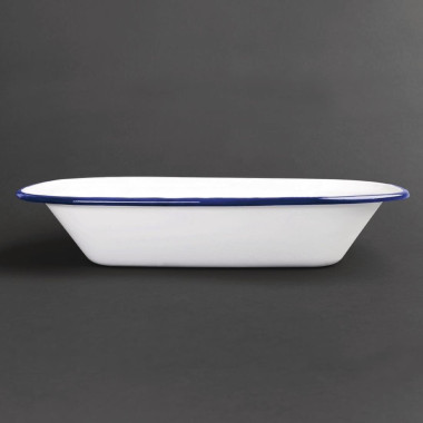 Plats de service rectangulaires acier émaillé 280x190mm (lot de 6) - Olympia