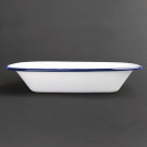 Plats de service rectangulaires acier émaillé 280x190mm (lot de 6) - Olympia