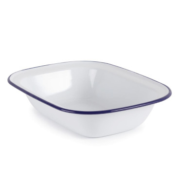 Plats de service rectangulaires acier émaillé 280x190mm (lot de 6) - Olympia