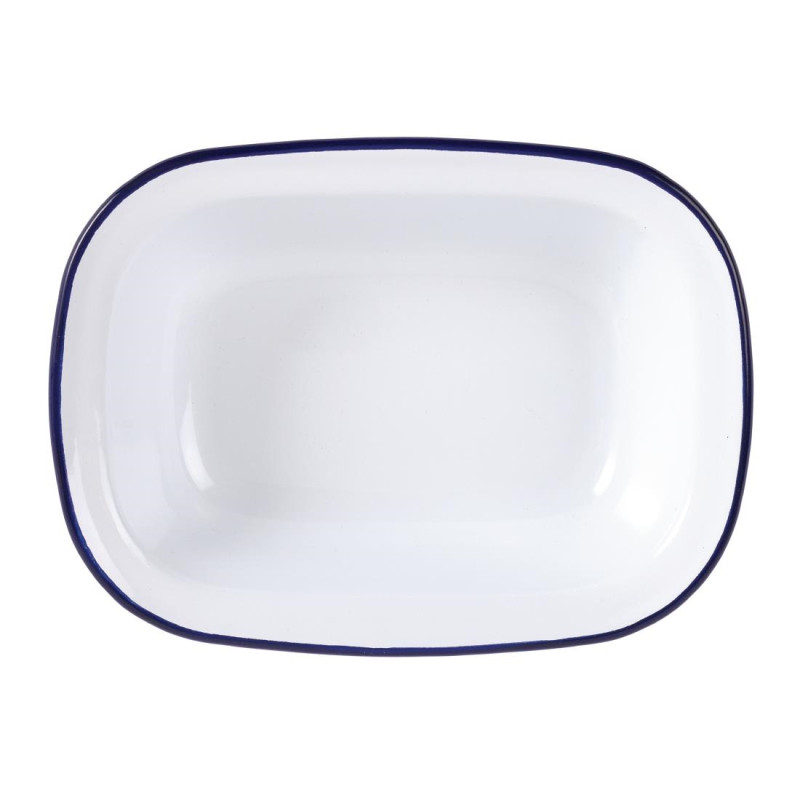 Plats de service rectangulaires acier émaillé 280x190mm (lot de 6) - Olympia