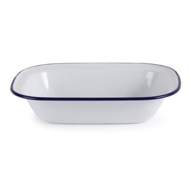 Plats de service rectangulaires acier émaillé 280x190mm (lot de 6) - Olympia