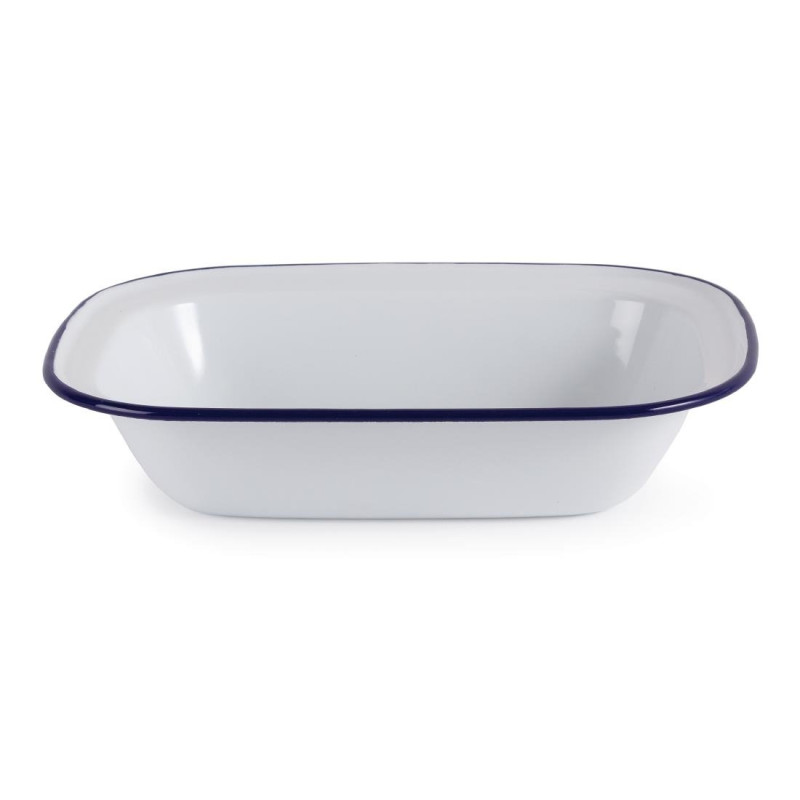 Plats de service rectangulaires acier émaillé 280x190mm (lot de 6) - Olympia