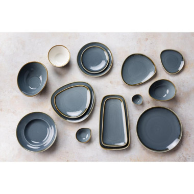 Assiettes Triangulaires Kiln 230mm Océan (Lot de 6) - Olympia