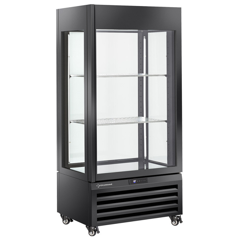 Vitrine "FULL vitrée" 600 Lt., 1 niveau  2 étagères, ventilée - WINE - NOIR - Diamond  au meilleur prix sur Restock CHR