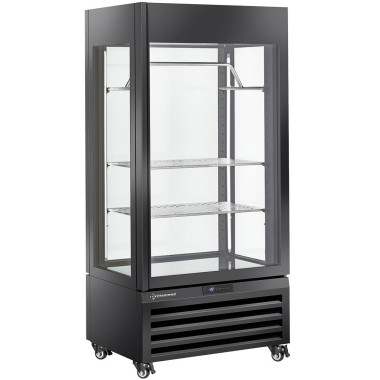 Vitrine "FULL vitrée" 600 Lt., 2 étagères & barre à viande, ventilée - MEAT - NOIR - Diamond  au meilleur prix sur Restock CHR