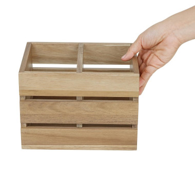 Organisateur de table en bois d'acacia 210x160x150mm - Olympia
