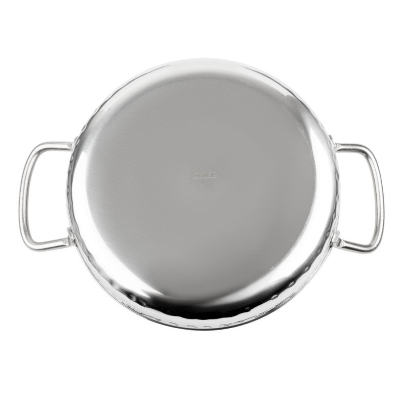 Plat inox martelé double poignée Table Presentation 150mm - Olympia