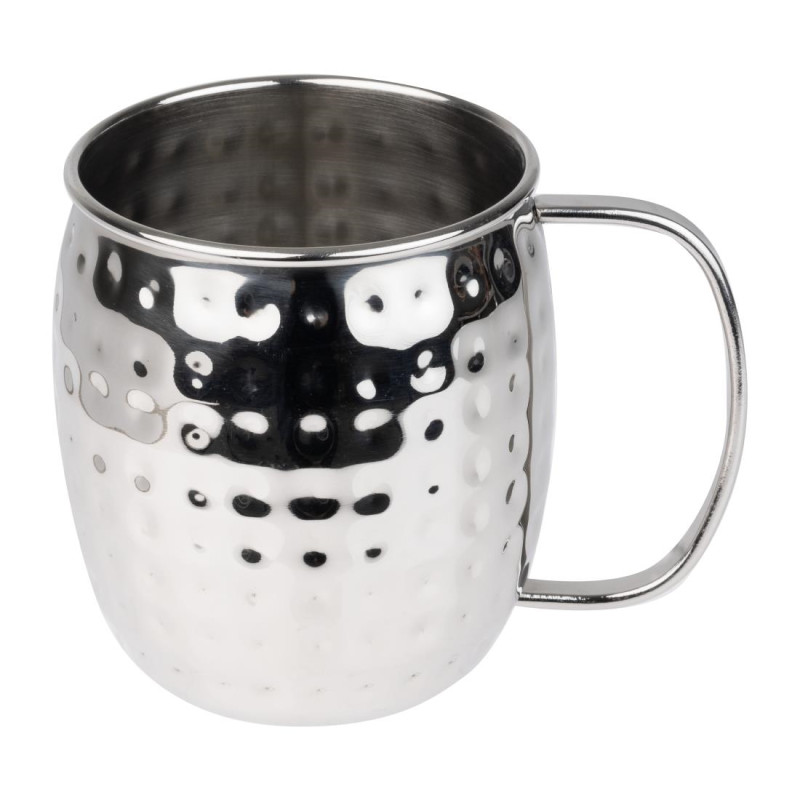 Mugs en acier inoxydable martelé Barware 440ml - Olympia