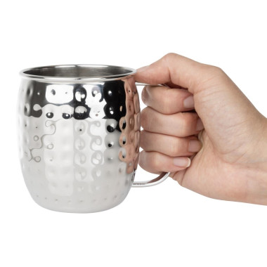 Mugs en acier inoxydable martelé Barware 440ml - Olympia