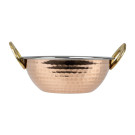 Plat Kadai en cuivre avec poignées en inox revêtement laiton 400ml - Olympia