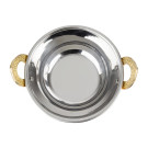 Plat Kadai en cuivre avec poignées en inox revêtement laiton 400ml - Olympia