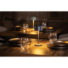 Lampe de table avec abat-jour rond Lucca grise 200mm - Olympia