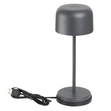 Lampe de table avec abat-jour rond Lucca grise 200mm - Olympia