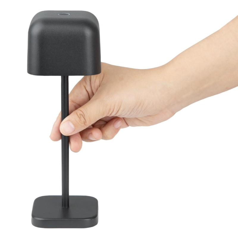 Lampe de table avec abat-jour carré Lucca noire 200mm - Olympia