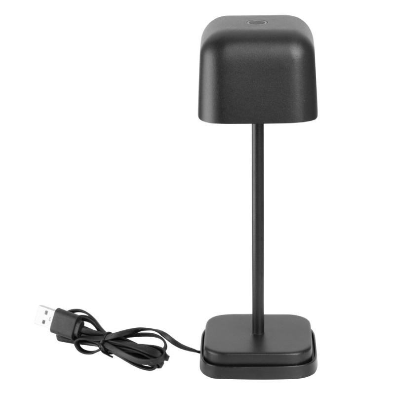 Lampe de table avec abat-jour carré Lucca noire 200mm - Olympia
