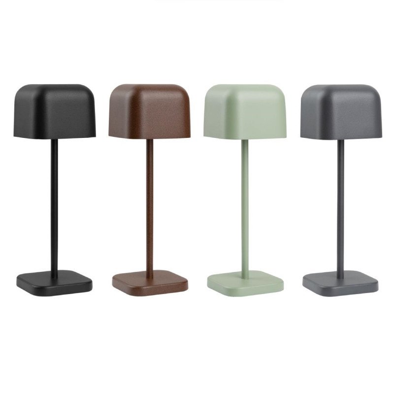 Lampe de table avec abat-jour carré Lucca noire 200mm - Olympia