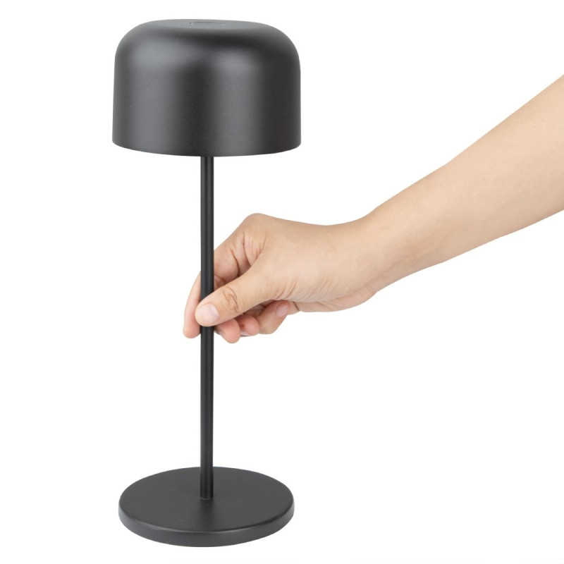 Lampe de table avec abat-jour rond Lucca noire 300mm - Olympia