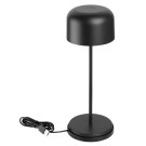 Lampe de table avec abat-jour rond Lucca noire 300mm - Olympia