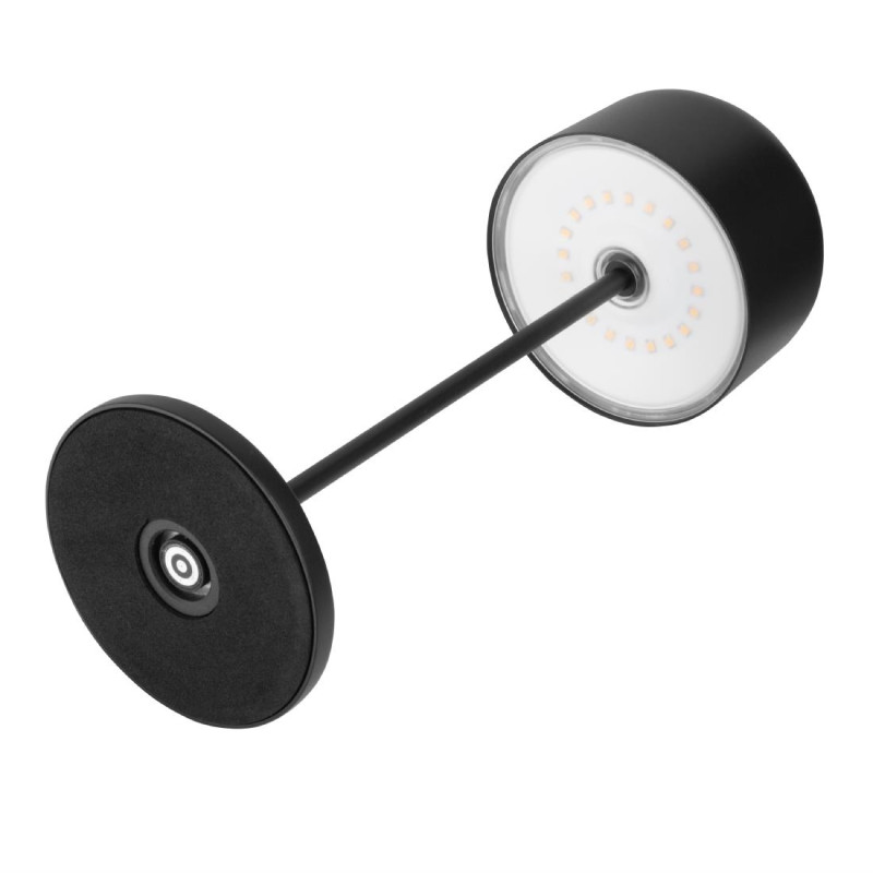 Lampe de table avec abat-jour rond Lucca noire 300mm - Olympia