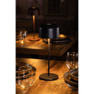 Lampe de table avec abat-jour rond Lucca noire 300mm - Olympia