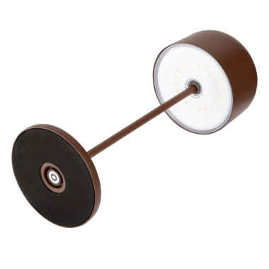 Lampe de table avec abat-jour rond Lucca marron 300mm - Olympia