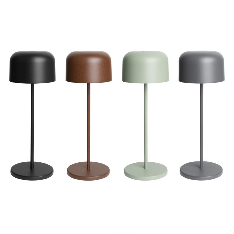 Lampe de table avec abat-jour rond Lucca marron 300mm - Olympia