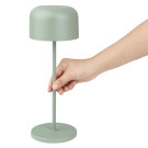 Lampe de table avec abat-jour rond Lucca verte 300mm - Olympia