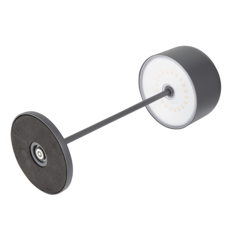 Lampe de table avec abat-jour rond Lucca grise 300mm - Olympia