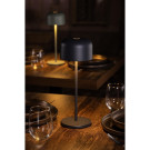 Lampe de table avec abat-jour rond Lucca grise 300mm - Olympia