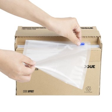 Rouleau de sacs sous-vide gaufrés avec boîte distributrice largeur 200 mm - Vogue