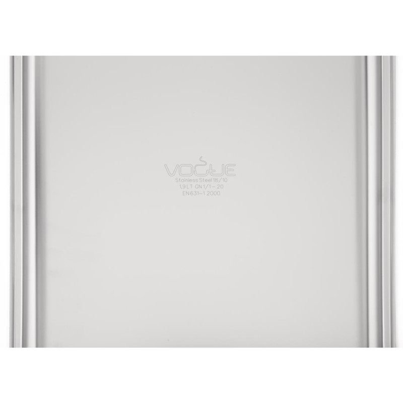 Bac inox 18/10 GN 1/1 professionnel 20mm - Vogue