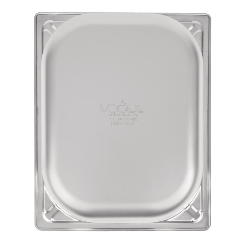 Bac inox 18/10 GN 1/2 professionnel 100mm - Vogue