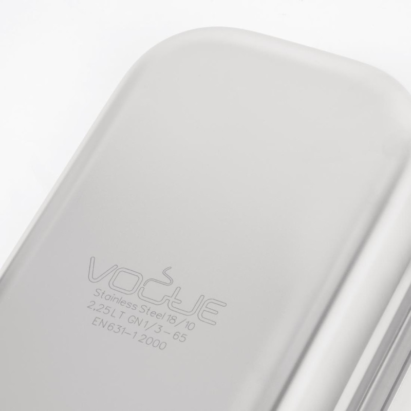 Bac inox 18/10 GN 1/3 professionnel 65mm - Vogue