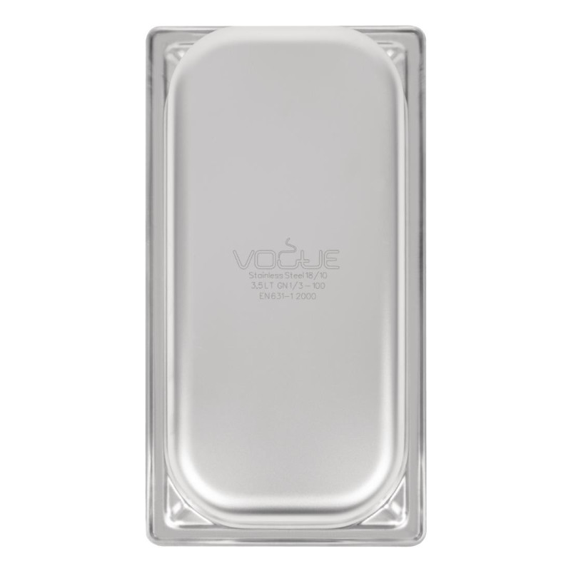 Bac inox 18/10 GN 1/3 professionnel 100mm - Vogue