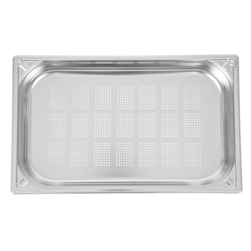 Bac inox 18/10 perforé GN 1/1 professionnel 65mm - Vogue