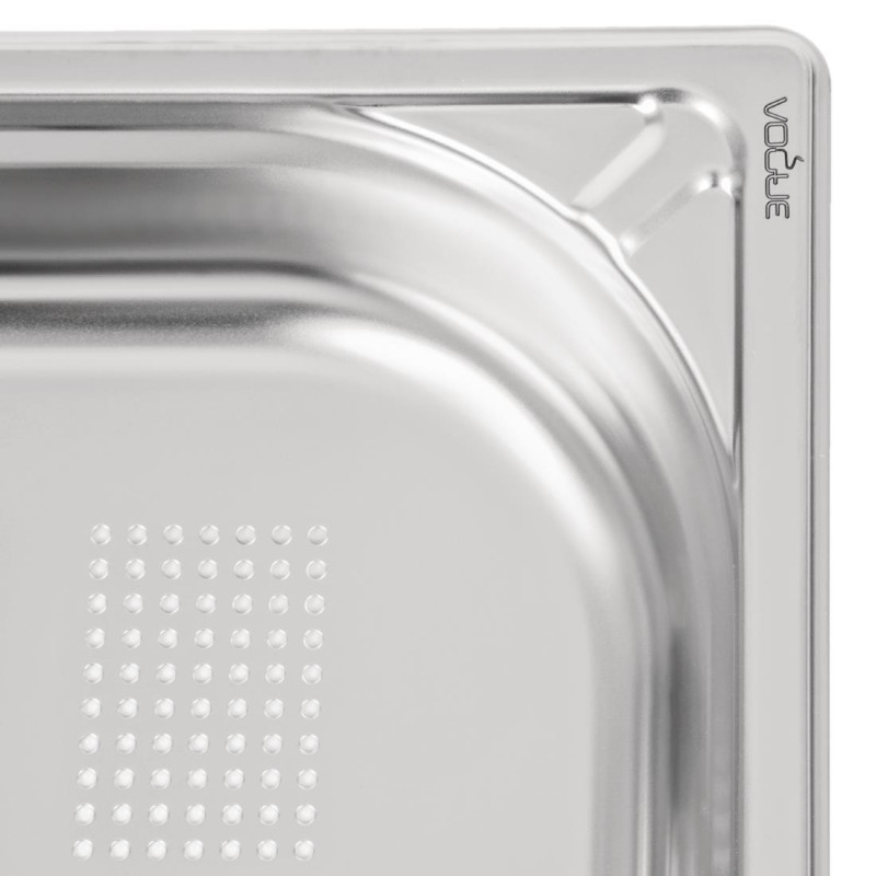 Bac inox 18/10 perforé GN 1/1 professionnel 65mm - Vogue