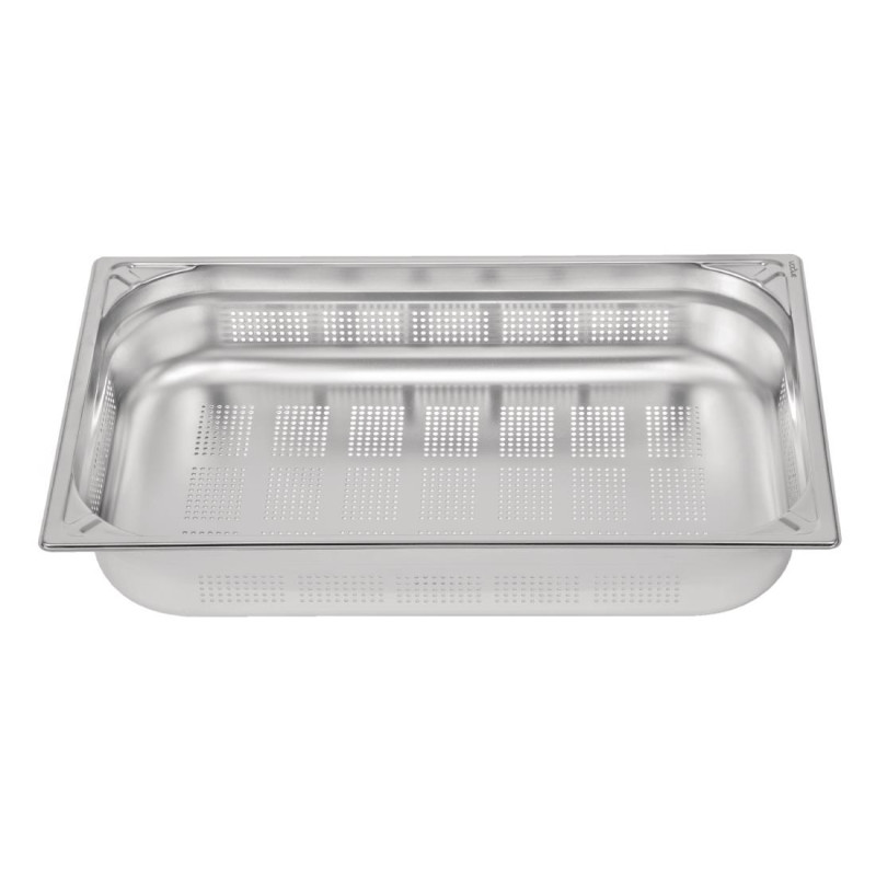 Bac inox 18/10 perforé GN 1/1 professionnel 100mm - Vogue