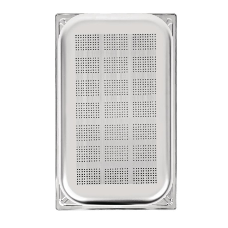 Bac inox 18/10 perforé GN 1/1 professionnel 100mm - Vogue
