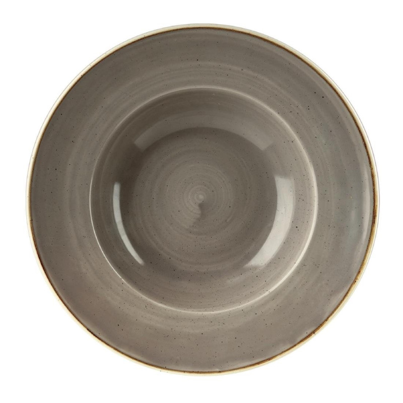 Bols à bord large Stonecast Peppercorn Grey 240mm (Lot de 12) - Churchill