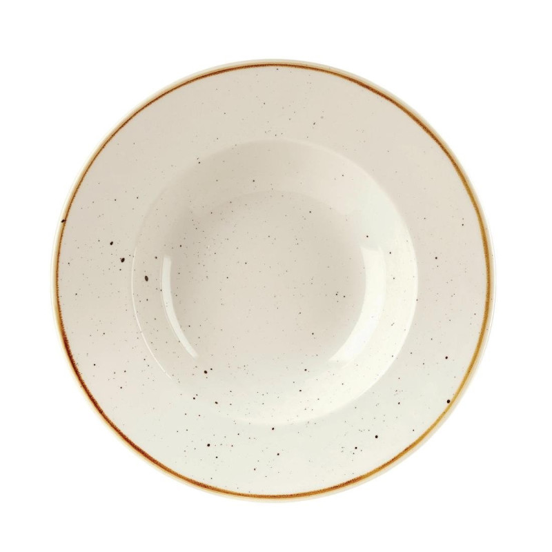 Bols à bord large Stonecast Barley White 240mm (Lot de 12) - Churchill