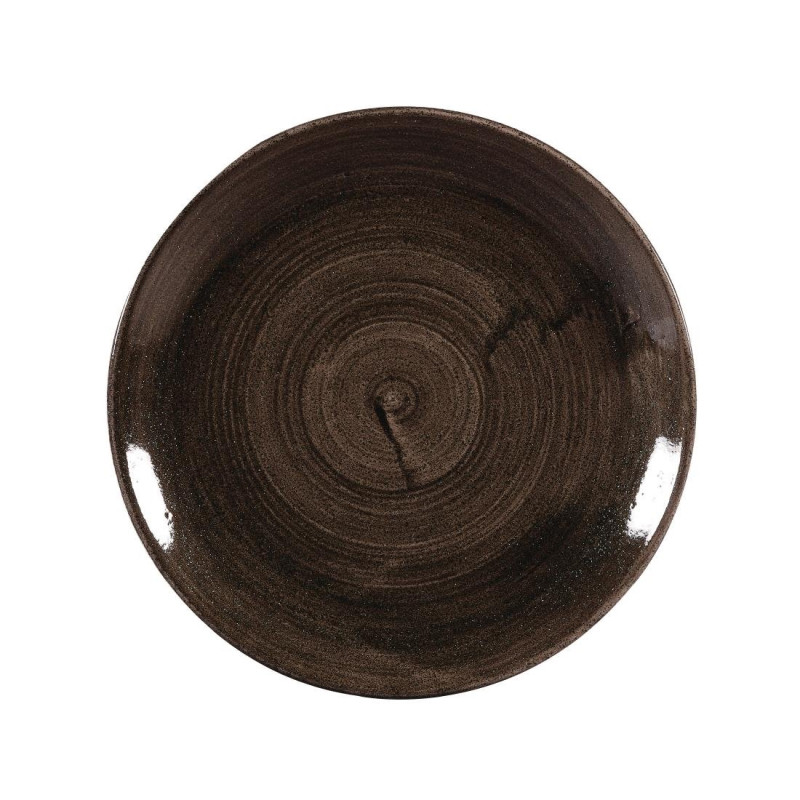 Assiettes avec rebord Stonecast Patina Black 288mm (Lot de 12) - Churchill