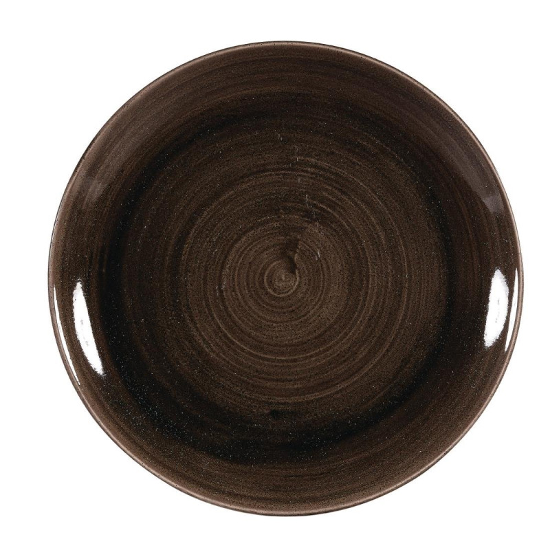 Assiettes avec rebord Stonecast Patina Black 260mm (Lot de 12) - Churchill