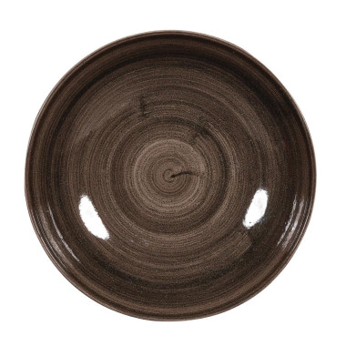 Assiettes avec rebord Stonecast Patina Black 217mm (Lot de 12) - Churchill