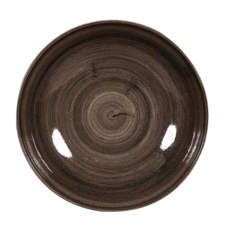 Assiettes avec rebord Stonecast Patina Black 217mm (Lot de 12) - Churchill