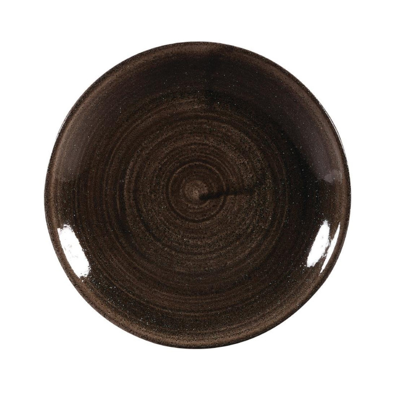 Assiettes avec rebord Stonecast Patina Black 165mm (Lot de 12) - Churchill