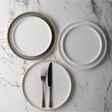 Assiettes avec rebord Stonecast Barley White 210mm (Lot de 6) - Churchill
