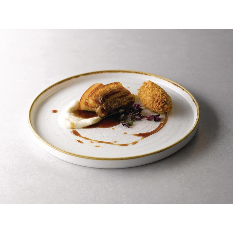 Assiettes avec rebord Stonecast Barley White 210mm (Lot de 6) - Churchill