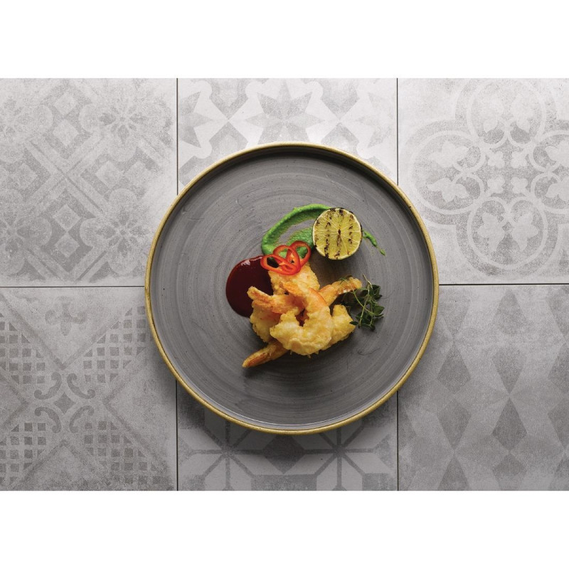 Assiettes avec rebord Stonecast Peppercorn Grey 260mm (Lot de 6) - Churchill
