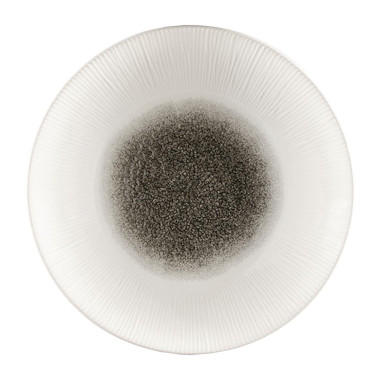 Assiettes creuses Bamboo centre imprimé quartz noir 281mm (lot de 12) - Churchill