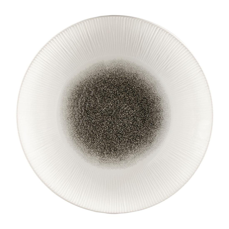 Assiettes creuses Bamboo centre imprimé quartz noir 281mm (lot de 12) - Churchill
